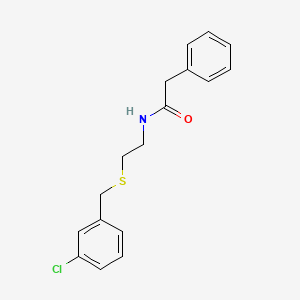 molecular formula C17H18ClNOS B5166351 N-{2-[(3-chlorobenzyl)thio]ethyl}-2-phenylacetamide 