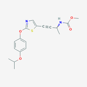 molecular formula C18H20N2O4S B516637 (R)-methyl 4-(2-(4-isopropoxyphenoxy)thiazol-5-yl)but-3-yn-2-ylcarbamate 