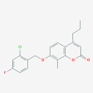 molecular formula C20H18ClFO3 B5166395 7-[(2-CHLORO-4-FLUOROPHENYL)METHOXY]-8-METHYL-4-PROPYL-2H-CHROMEN-2-ONE 