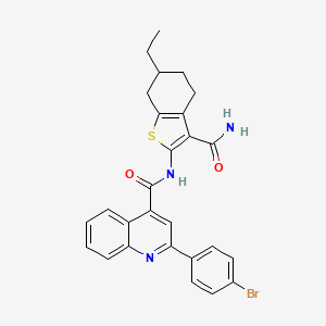 molecular formula C27H24BrN3O2S B5166428 N-[3-(aminocarbonyl)-6-ethyl-4,5,6,7-tetrahydro-1-benzothien-2-yl]-2-(4-bromophenyl)-4-quinolinecarboxamide 