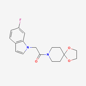 molecular formula C17H19FN2O3 B5166436 8-[(6-fluoro-1H-indol-1-yl)acetyl]-1,4-dioxa-8-azaspiro[4.5]decane 