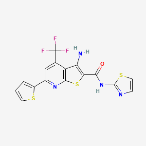 3-amino-N-1,3-thiazol-2-yl-6-(2-thienyl)-4-(trifluoromethyl)thieno[2,3-b]pyridine-2-carboxamide