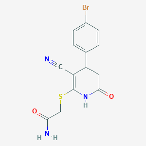 molecular formula C14H12BrN3O2S B5166454 2-{[4-(4-bromophenyl)-3-cyano-6-oxo-1,4,5,6-tetrahydro-2-pyridinyl]thio}acetamide 