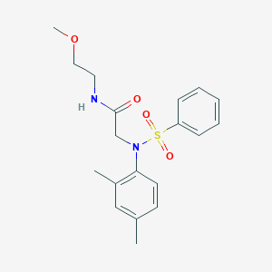 molecular formula C19H24N2O4S B5166466 N~2~-(2,4-dimethylphenyl)-N~1~-(2-methoxyethyl)-N~2~-(phenylsulfonyl)glycinamide 