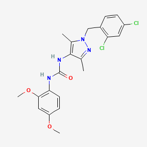 molecular formula C21H22Cl2N4O3 B5166485 N-[1-(2,4-dichlorobenzyl)-3,5-dimethyl-1H-pyrazol-4-yl]-N'-(2,4-dimethoxyphenyl)urea 