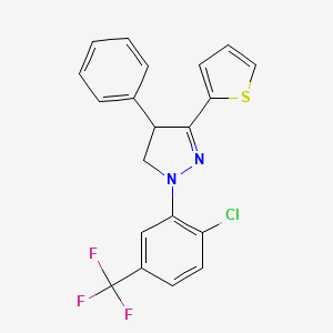 1-[2-chloro-5-(trifluoromethyl)phenyl]-4-phenyl-3-(2-thienyl)-4,5-dihydro-1H-pyrazole