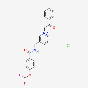 molecular formula C22H19ClF2N2O3 B5166530 3-({[4-(difluoromethoxy)benzoyl]amino}methyl)-1-(2-oxo-2-phenylethyl)pyridinium chloride 