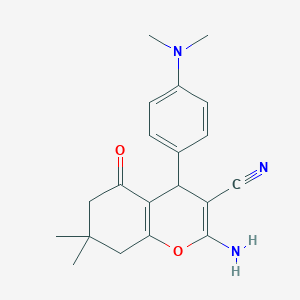 2-amino-4-[4-(dimethylamino)phenyl]-7,7-dimethyl-5-oxo-5,6,7,8-tetrahydro-4H-chromene-3-carbonitrile