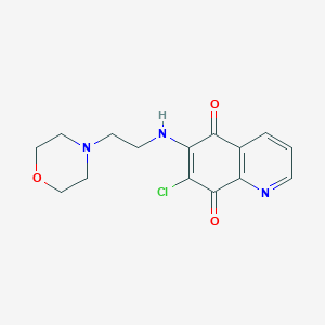 molecular formula C15H16ClN3O3 B051666 7-氯-6-(2-吗啉-4-基乙基氨基)喹啉-5,8-二酮 CAS No. 383907-47-9