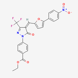 ethyl 4-[4-{[5-(4-nitrophenyl)-2-furyl]methylene}-5-oxo-3-(trifluoromethyl)-4,5-dihydro-1H-pyrazol-1-yl]benzoate