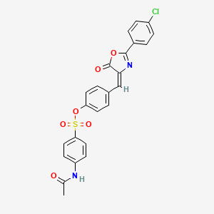 molecular formula C24H17ClN2O6S B5166614 4-{[2-(4-chlorophenyl)-5-oxo-1,3-oxazol-4(5H)-ylidene]methyl}phenyl 4-(acetylamino)benzenesulfonate 