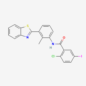 molecular formula C21H14ClIN2OS B5166677 N-[3-(1,3-benzothiazol-2-yl)-2-methylphenyl]-2-chloro-5-iodobenzamide 