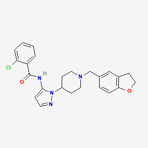 2-chloro-N-{1-[1-(2,3-dihydro-1-benzofuran-5-ylmethyl)-4-piperidinyl]-1H-pyrazol-5-yl}benzamide