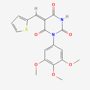 molecular formula C18H16N2O6S B5166718 5-(2-thienylmethylene)-1-(3,4,5-trimethoxyphenyl)-2,4,6(1H,3H,5H)-pyrimidinetrione 