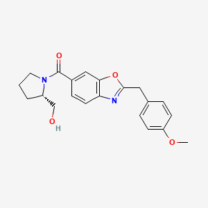 ((2S)-1-{[2-(4-methoxybenzyl)-1,3-benzoxazol-6-yl]carbonyl}-2-pyrrolidinyl)methanol