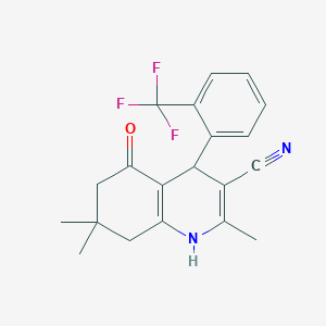 2,7,7-trimethyl-5-oxo-4-[2-(trifluoromethyl)phenyl]-1,4,5,6,7,8-hexahydro-3-quinolinecarbonitrile