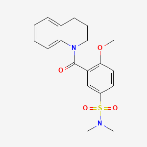 molecular formula C19H22N2O4S B5166752 3-(3,4-dihydro-1(2H)-quinolinylcarbonyl)-4-methoxy-N,N-dimethylbenzenesulfonamide 