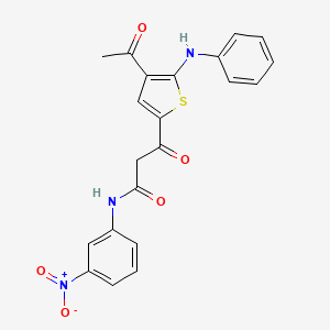 molecular formula C21H17N3O5S B5166772 3-(4-acetyl-5-anilino-2-thienyl)-N-(3-nitrophenyl)-3-oxopropanamide 