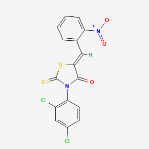 molecular formula C16H8Cl2N2O3S2 B5166780 3-(2,4-dichlorophenyl)-5-(2-nitrobenzylidene)-2-thioxo-1,3-thiazolidin-4-one 