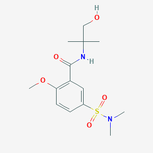 molecular formula C14H22N2O5S B5166806 5-[(dimethylamino)sulfonyl]-N-(2-hydroxy-1,1-dimethylethyl)-2-methoxybenzamide 