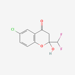 molecular formula C10H7ClF2O3 B5166876 6-chloro-2-(difluoromethyl)-2-hydroxy-2,3-dihydro-4H-chromen-4-one 