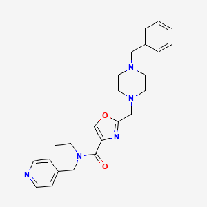 molecular formula C24H29N5O2 B5166902 2-[(4-benzyl-1-piperazinyl)methyl]-N-ethyl-N-(4-pyridinylmethyl)-1,3-oxazole-4-carboxamide 