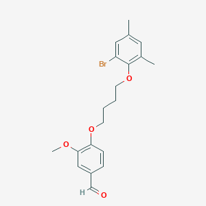 molecular formula C20H23BrO4 B5166910 4-[4-(2-bromo-4,6-dimethylphenoxy)butoxy]-3-methoxybenzaldehyde CAS No. 6459-04-7