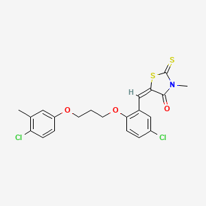 (5E)-5-[[5-chloro-2-[3-(4-chloro-3-methylphenoxy)propoxy]phenyl]methylidene]-3-methyl-2-sulfanylidene-1,3-thiazolidin-4-one