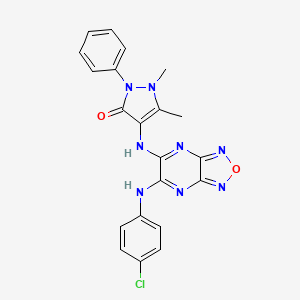 4-({6-[(4-chlorophenyl)amino][1,2,5]oxadiazolo[3,4-b]pyrazin-5-yl}amino)-1,5-dimethyl-2-phenyl-1,2-dihydro-3H-pyrazol-3-one