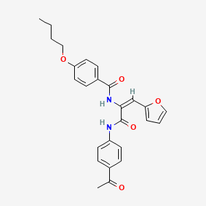 N-[(E)-3-(4-acetylanilino)-1-(furan-2-yl)-3-oxoprop-1-en-2-yl]-4-butoxybenzamide