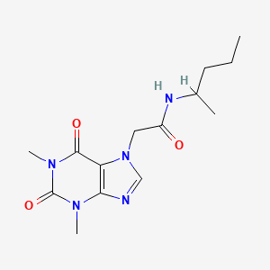 2-(1,3-dimethyl-2,6-dioxo-1,2,3,6-tetrahydro-7H-purin-7-yl)-N-(pentan-2-yl)acetamide