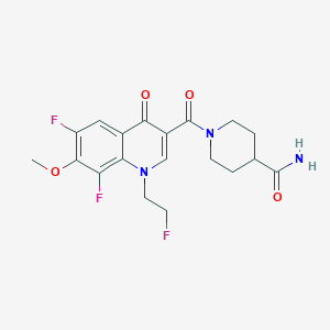 1-{[6,8-difluoro-1-(2-fluoroethyl)-7-methoxy-4-oxo-1,4-dihydro-3-quinolinyl]carbonyl}-4-piperidinecarboxamide