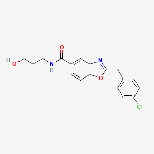 2-(4-chlorobenzyl)-N-(3-hydroxypropyl)-1,3-benzoxazole-5-carboxamide