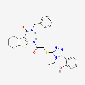 N-benzyl-2-[({[4-ethyl-5-(2-hydroxyphenyl)-4H-1,2,4-triazol-3-yl]thio}acetyl)amino]-4,5,6,7-tetrahydro-1-benzothiophene-3-carboxamide