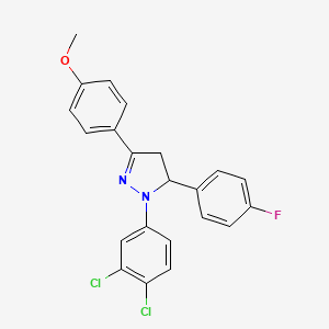 1-(3,4-dichlorophenyl)-5-(4-fluorophenyl)-3-(4-methoxyphenyl)-4,5-dihydro-1H-pyrazole