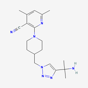 2-(4-{[4-(1-amino-1-methylethyl)-1H-1,2,3-triazol-1-yl]methyl}-1-piperidinyl)-4,6-dimethylnicotinonitrile bis(trifluoroacetate)