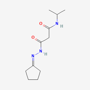 molecular formula C11H19N3O2 B5167064 3-(2-cyclopentylidenehydrazino)-N-isopropyl-3-oxopropanamide 