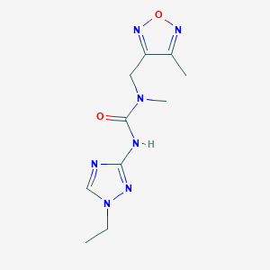 molecular formula C10H15N7O2 B5167094 N'-(1-ethyl-1H-1,2,4-triazol-3-yl)-N-methyl-N-[(4-methyl-1,2,5-oxadiazol-3-yl)methyl]urea 