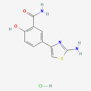 5-(2-amino-1,3-thiazol-4-yl)-2-hydroxybenzamide hydrochloride