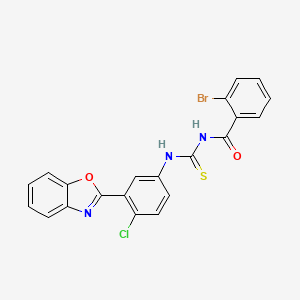 molecular formula C21H13BrClN3O2S B5167112 N-({[3-(1,3-benzoxazol-2-yl)-4-chlorophenyl]amino}carbonothioyl)-2-bromobenzamide 