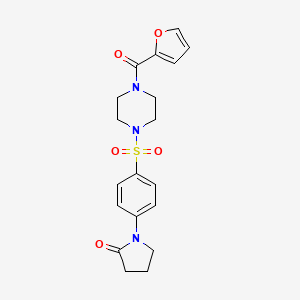 molecular formula C19H21N3O5S B5167192 1-(4-{[4-(2-furoyl)-1-piperazinyl]sulfonyl}phenyl)-2-pyrrolidinone 