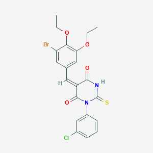 5-(3-bromo-4,5-diethoxybenzylidene)-1-(3-chlorophenyl)-2-thioxodihydro-4,6(1H,5H)-pyrimidinedione