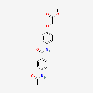 molecular formula C18H18N2O5 B5167269 methyl (4-{[4-(acetylamino)benzoyl]amino}phenoxy)acetate 