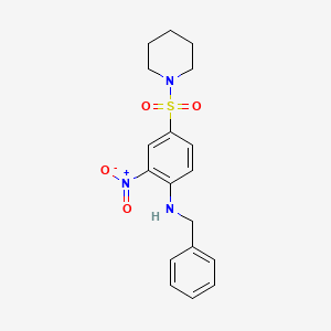 N-benzyl-2-nitro-4-(1-piperidinylsulfonyl)aniline