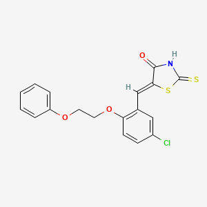 molecular formula C18H14ClNO3S2 B5167298 5-[5-chloro-2-(2-phenoxyethoxy)benzylidene]-2-thioxo-1,3-thiazolidin-4-one 