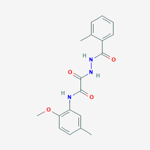 molecular formula C18H19N3O4 B5167316 N-(2-methoxy-5-methylphenyl)-2-[2-(2-methylbenzoyl)hydrazino]-2-oxoacetamide 