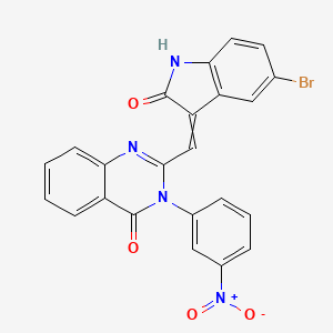 molecular formula C23H13BrN4O4 B5167348 2-[(5-bromo-2-oxo-1,2-dihydro-3H-indol-3-ylidene)methyl]-3-(3-nitrophenyl)-4(3H)-quinazolinone 