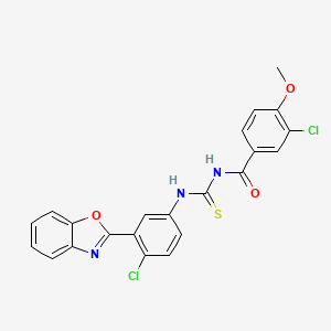 N-({[3-(1,3-benzoxazol-2-yl)-4-chlorophenyl]amino}carbonothioyl)-3-chloro-4-methoxybenzamide