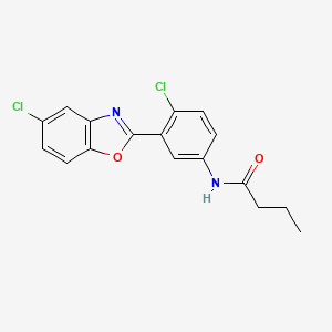 N-[4-chloro-3-(5-chloro-1,3-benzoxazol-2-yl)phenyl]butanamide