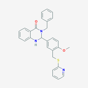 3-benzyl-2-{4-methoxy-3-[(2-pyridinylthio)methyl]phenyl}-2,3-dihydro-4(1H)-quinazolinone